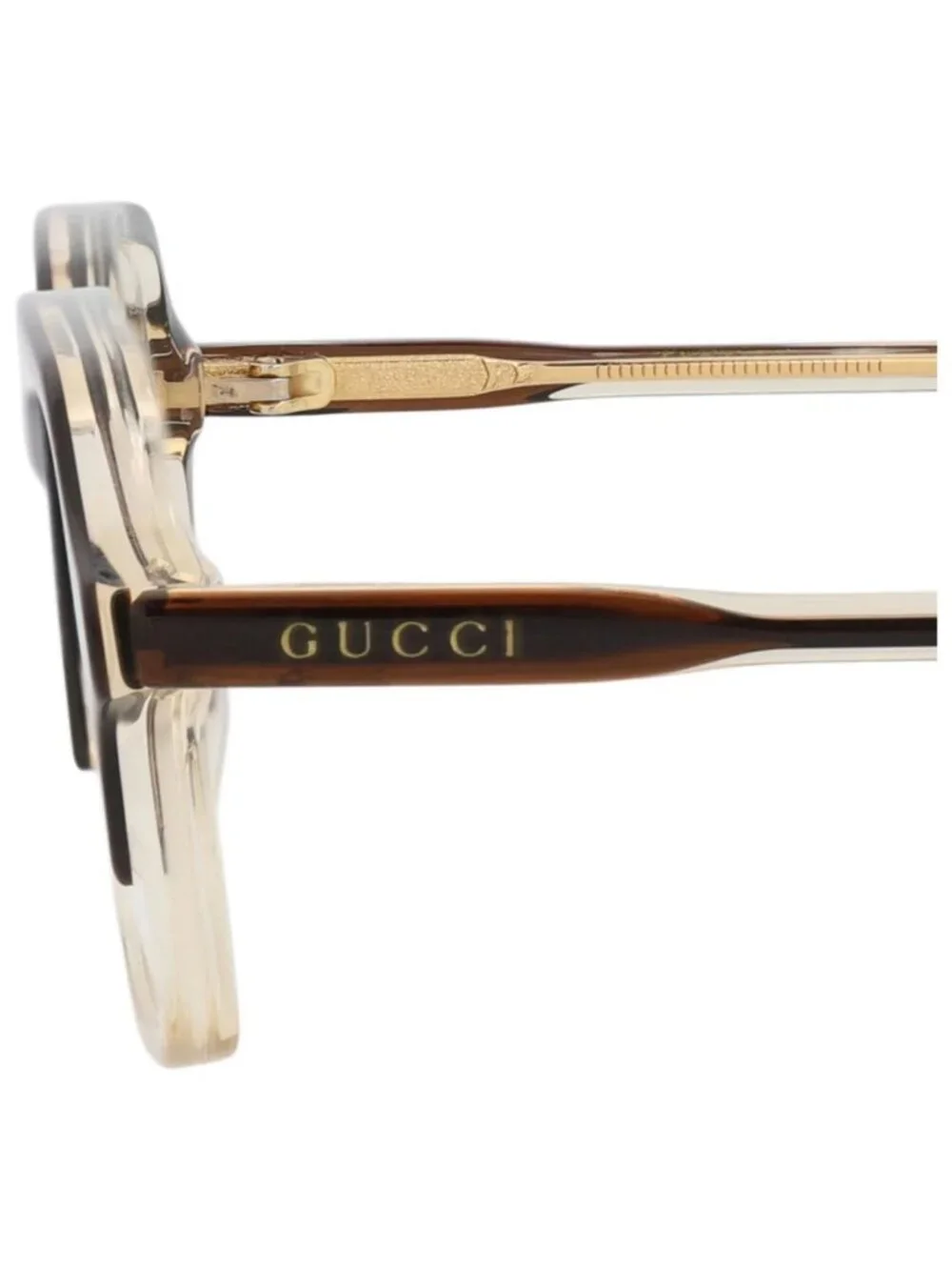 New Gucci Women's Eyeglasses Square Rectangle Acetate Frame Mens Brown Brown